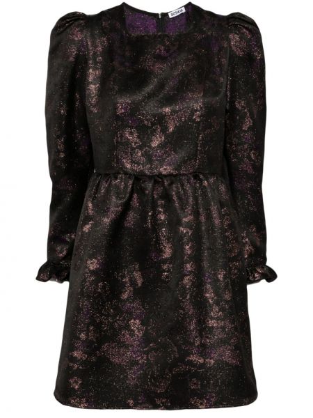Žakárové květinové šaty Batsheva černé