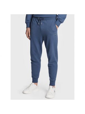 Pantaloni sport Calvin Klein Jeans albastru