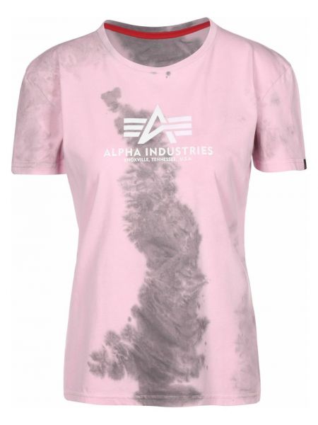 Koszulka z nadrukiem Alpha Industries różowa