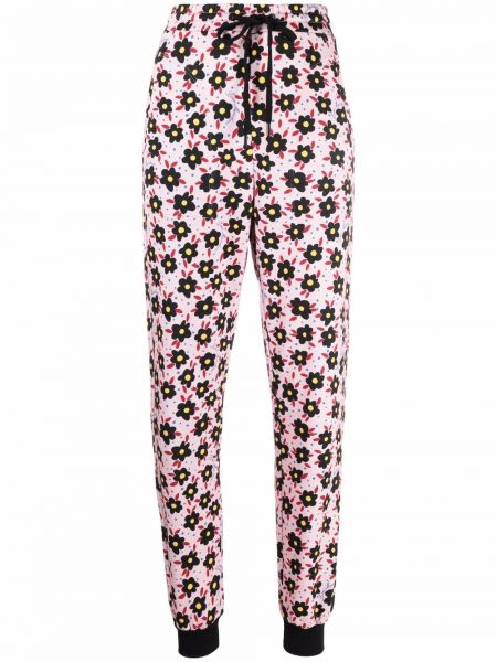 Pantalones de chándal de flores con estampado Love Moschino rosa