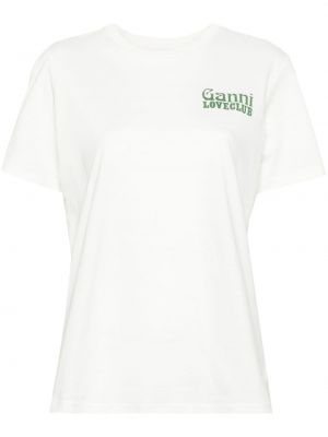 T-shirt aus baumwoll Ganni weiß