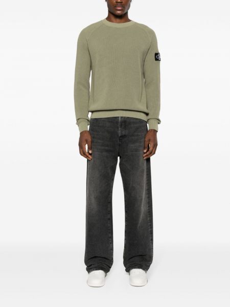 Pullover aus baumwoll Calvin Klein Jeans grün