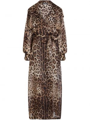 Trenca con estampado leopardo Dolce & Gabbana marrón