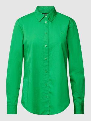 Bluzka w jednolitym kolorze Lauren Ralph Lauren zielona
