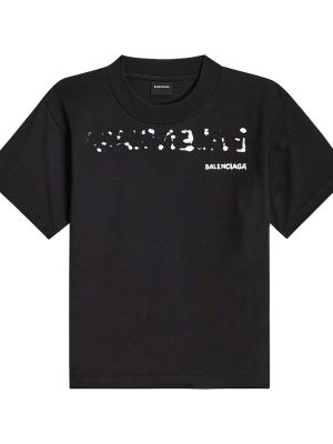 Bomuld t-shirt for piger Balenciaga Kids sort