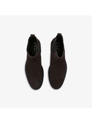 Замшевые ботинки челси Tods коричневые