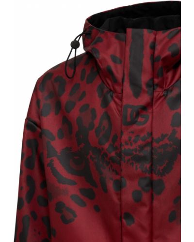 Bavlnená bunda na zips s potlačou Dolce & Gabbana červená