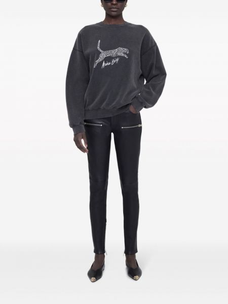 Gepunkteter sweatshirt mit leopardenmuster Anine Bing grau