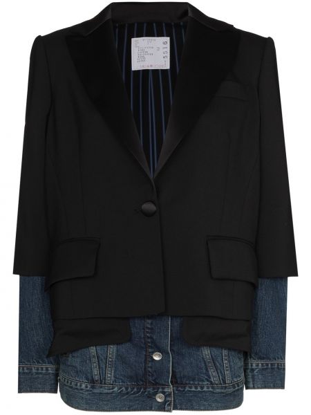 Lang blazer Sacai svart