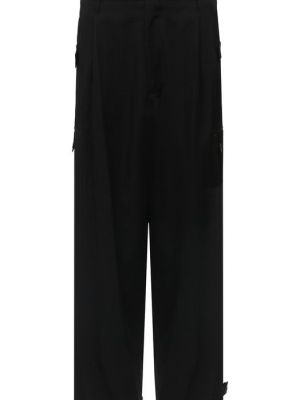 Шерстяные брюки Yohji Yamamoto черные