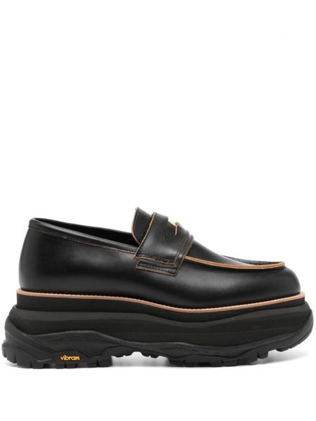 Læder loafers Sacai sort