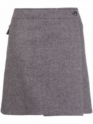 Falda de cintura alta de punto Seventy gris