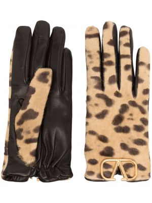 Rokavice iz kašmirja s potiskom z leopardjim vzorcem Valentino Garavani
