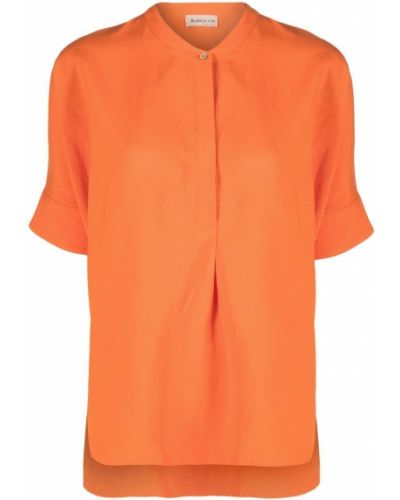 Leinen hemd Blanca Vita orange