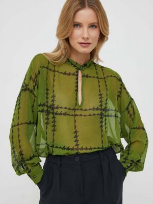Блуза с принт Sisley зелено