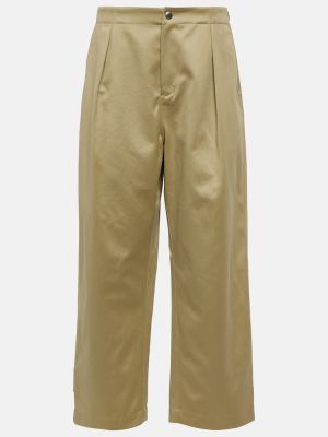 Bavlněné rovné kalhoty Burberry zelené