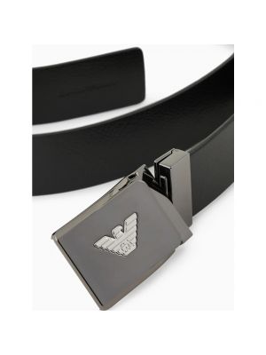 Cinturón de cuero con hebilla Emporio Armani negro