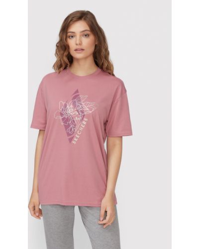 Tricou cu croială lejeră Skechers roz