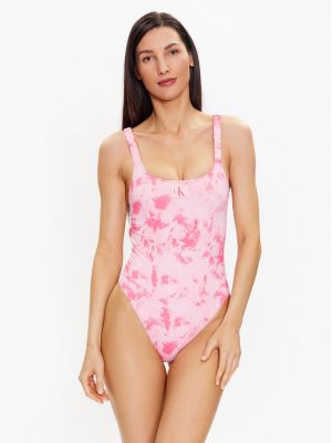 Einteiliger badeanzug mit print Calvin Klein Swimwear pink