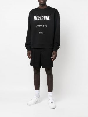 Džemperis ar apdruku Moschino melns