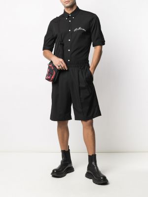 Camisa con bordado Alexander Mcqueen negro