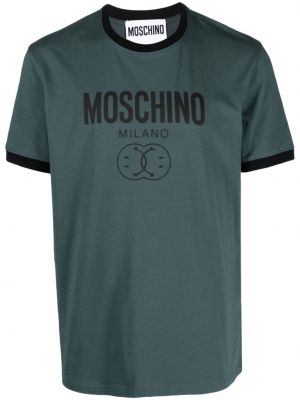 T-shirt di cotone con stampa Moschino