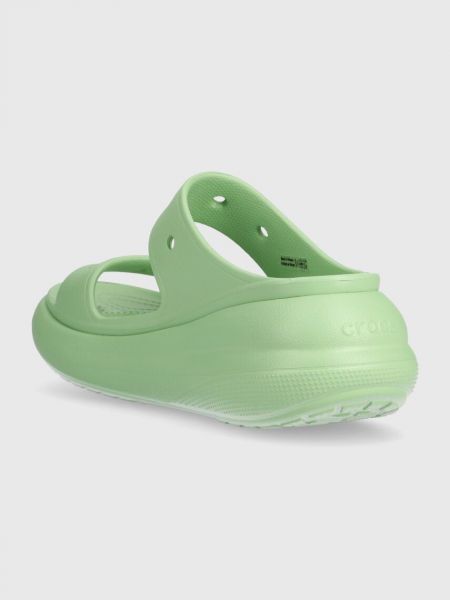 Papuci cu platformă Crocs verde