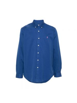 Koszula bawełniana Ralph Lauren niebieska