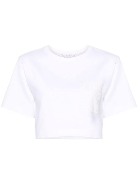 Тениска с принт Max Mara бяло