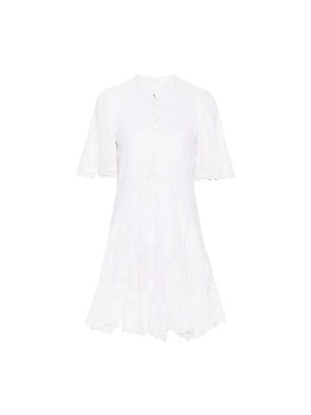 Mini robe brodé en coton à motif étoile Isabel Marant étoile blanc