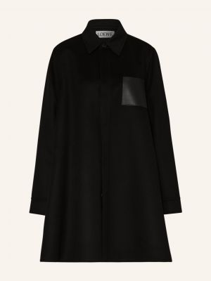 Czarny płaszcz wełniany Loewe