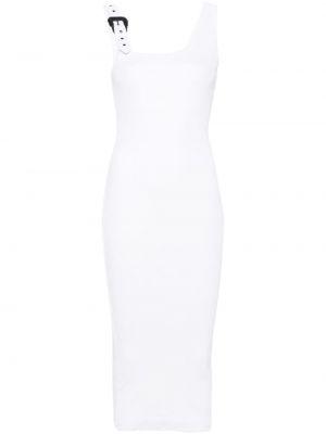 Robe mi-longue Versace Jeans Couture blanc