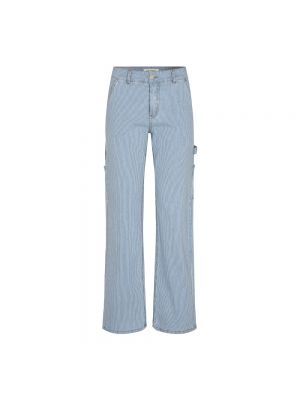 Niebieskie proste jeansy w paski Sofie Schnoor