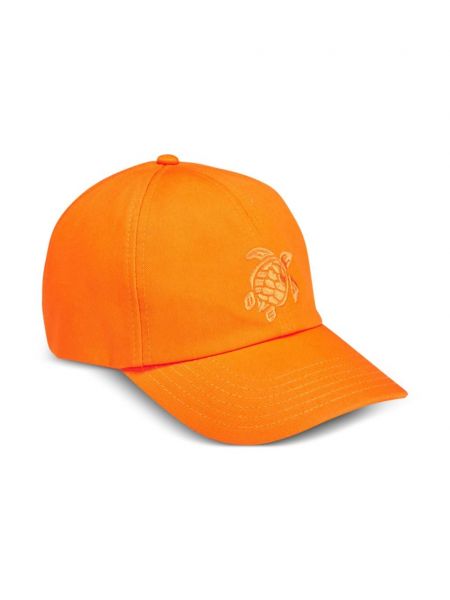 Medvilninis siuvinėtas kepurė su snapeliu Vilebrequin oranžinė
