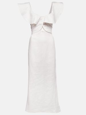Falda midi de lino Johanna Ortiz blanco
