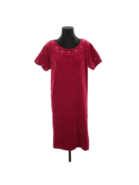 Aksamitna sukienka retro Yves Saint Laurent Vintage czerwona