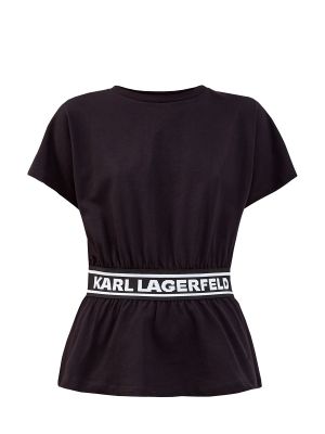Приталенная трикотажная футболка Karl Lagerfeld, черная