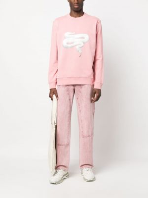 Sweatshirt mit print mit rundem ausschnitt mit schlangenmuster Les Hommes pink