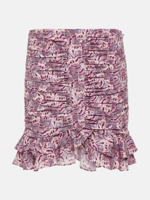 Шелковая юбка мини с рюшами Isabel Marant розовая