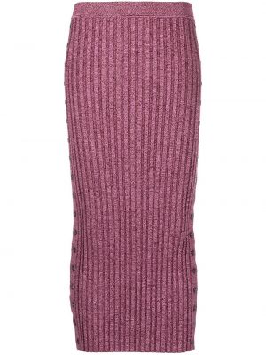 Pletená sukně z nylonu Jonathan Simkhai - růžová