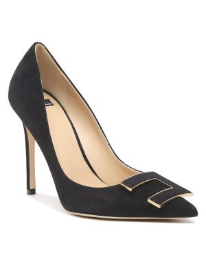 Полуотворени обувки с ток Elisabetta Franchi черно
