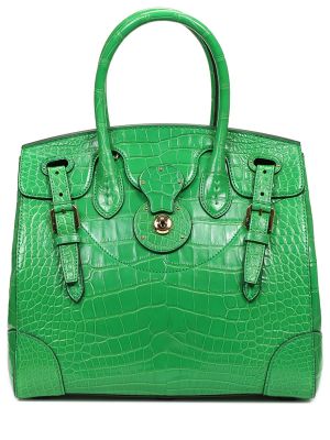 Зеленая кожаная сумка Ralph Lauren