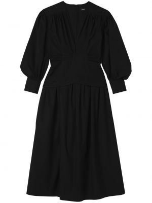 Bavlněné dlouhé šaty s výstřihem do v Proenza Schouler - černá