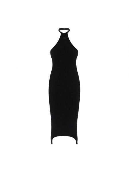Dzianinowa sukienka midi Courreges czarna
