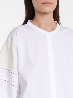 Βαμβακερή μπλούζα με δαντέλα Dorothee Schumacher λευκό