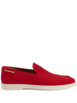Pantofi loafer din piele de căprioară Giuseppe Zanotti roșu
