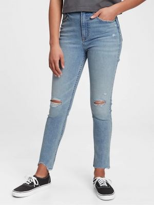 Skinny fit džínsy s vysokým pásom Gap modrá