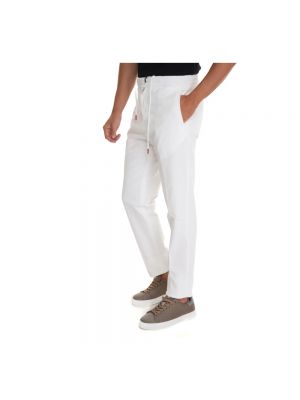 Pantalones chinos con botones Kiton blanco