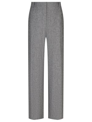 Серые льняные прямые брюки из вискозы Vassa&co