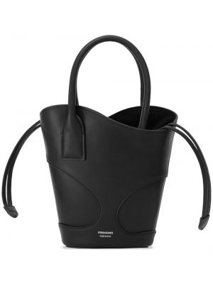 Nákupná taška s potlačou Ferragamo čierna